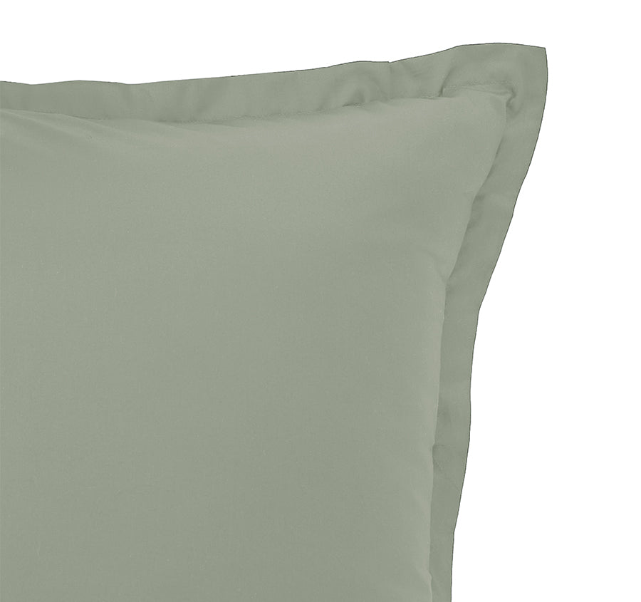Oxford 300TC Crisp Cotton Percale Tailored King Pillowcase Leafy Sage