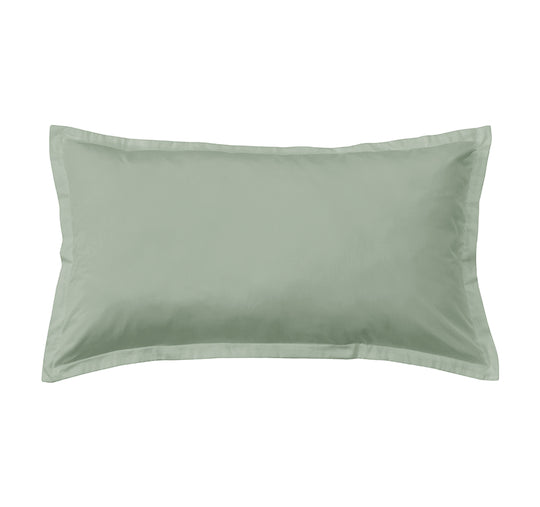 Oxford 300TC Crisp Cotton Percale Tailored King Pillowcase Leafy Sage