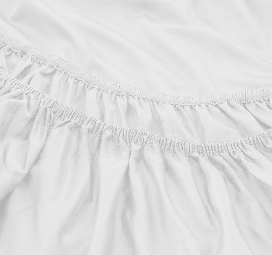Oxford 300TC Crisp Cotton Percale Fitted Combo Range Pure White