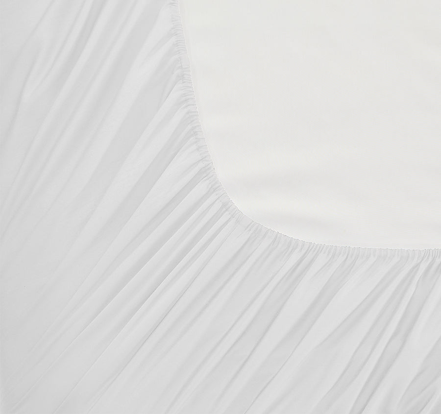 Oxford 300TC Crisp Cotton Percale Fitted Combo Range Pure White