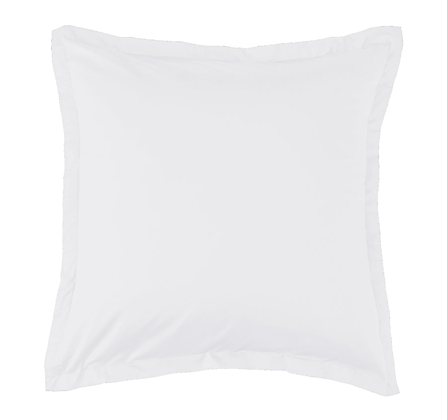 Oxford 300TC Crisp Cotton Percale Tailored European Pillowcase Pure White