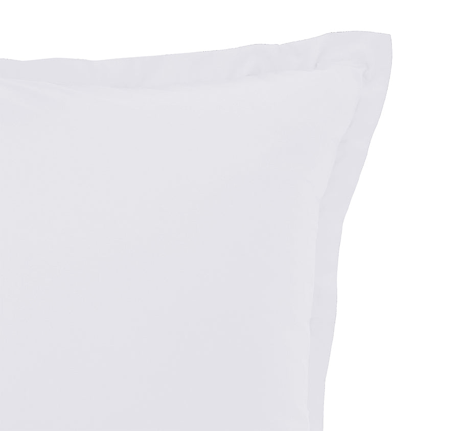 Oxford 300TC Crisp Cotton Percale Tailored European Pillowcase Pure White