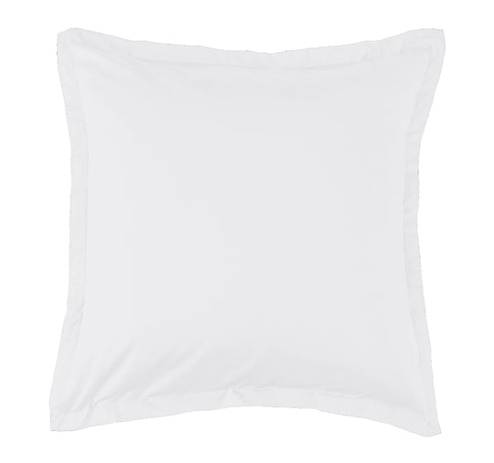Oxford 300TC Crisp Cotton Percale Tailored European Pillowcase Pure White