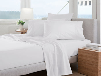 Oxford 300TC Crisp Cotton Percale Sheet Set Range Pure White