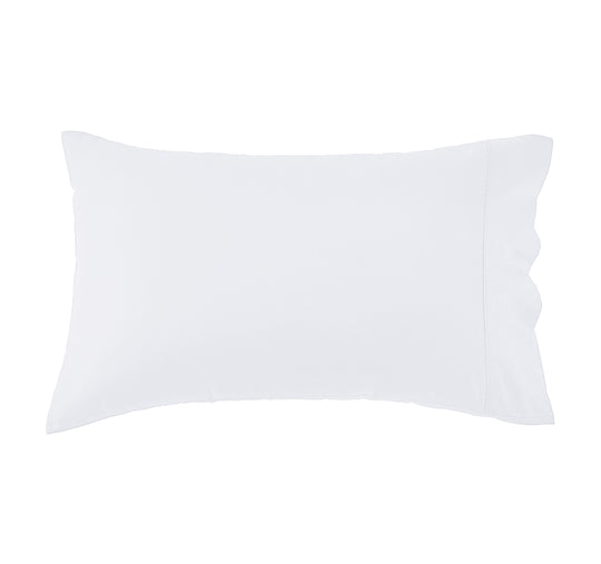 Oxford 300TC Crisp Cotton Percale Standard Pillowcase Pair Pure White