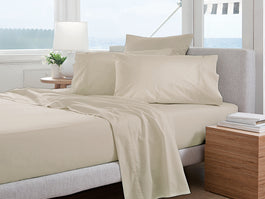 Oxford 300TC Crisp Cotton Percale Sheet Set Range Sandstone