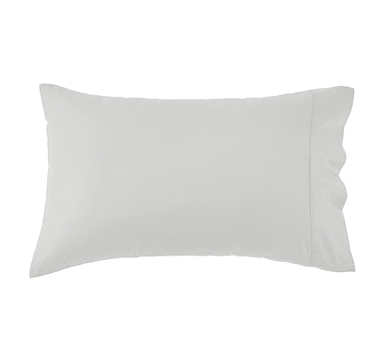 Oxford 300TC Crisp Cotton Percale Standard Pillowcase Pair Warm Silver