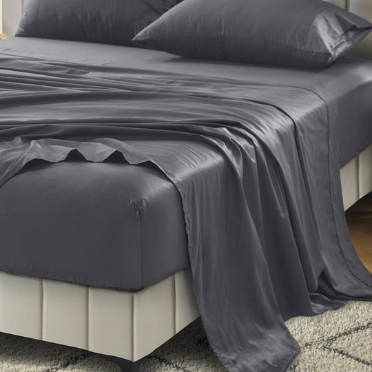 Signature 500TC Classic Egyptian Cotton Mega Fitted or Flat Sheet Range Charcoal Grey