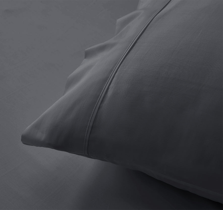 Signature 500TC Classic Egyptian Cotton Standard Pillowcase Pair Charcoal Grey
