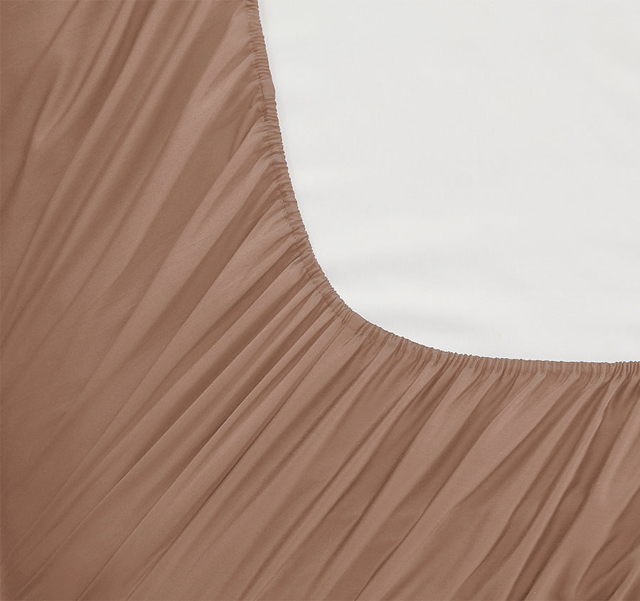 Signature 500TC Classic Egyptian Cotton Mega Fitted or Flat Sheet Range Earth Clay