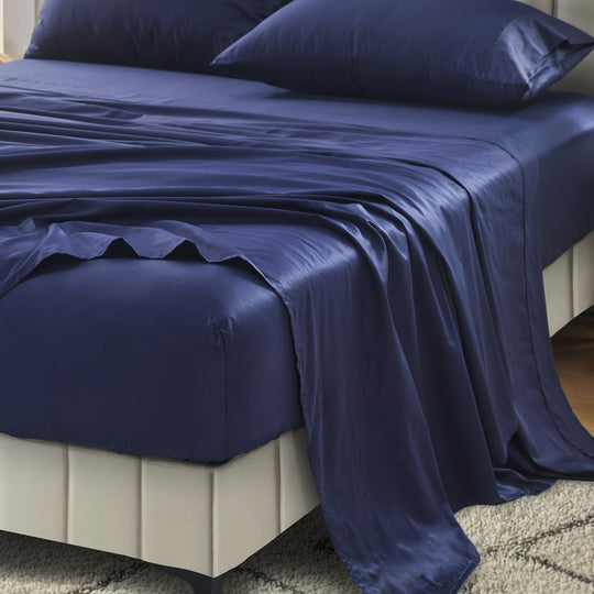 Signature 500TC Classic Egyptian Cotton Mega Fitted or Flat Sheet Range Midnight Navy