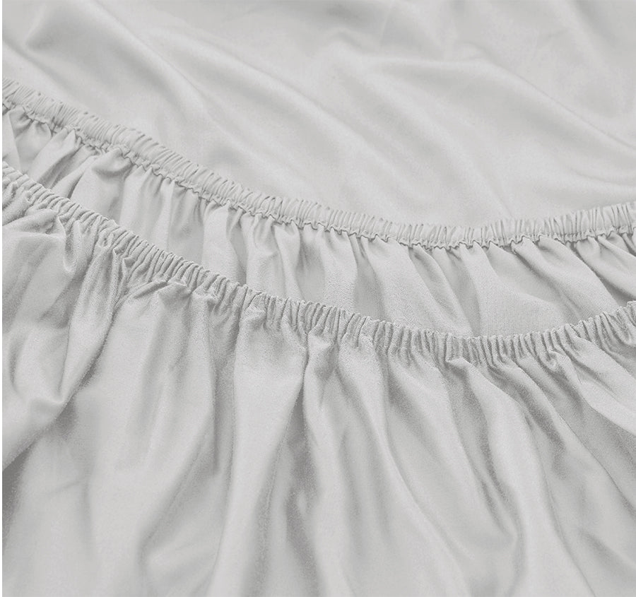 Signature 500TC Classic Egyptian Cotton Mega Fitted or Flat Sheet Range Silver Mist