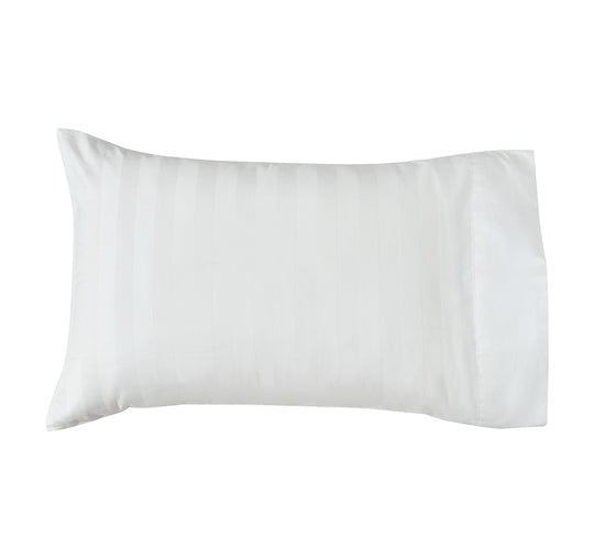 Signature 500TC Luxe Stripe Egyptian Cotton Standard Pillowcase Pair Pure White