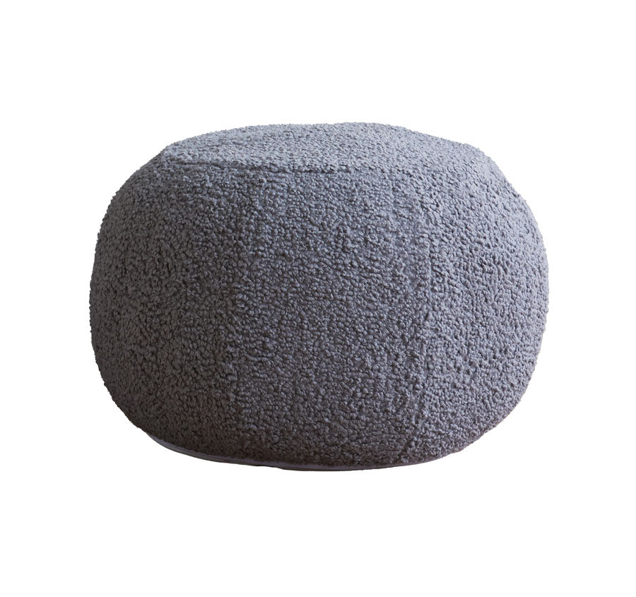 Boucle Small Round Pouffe Grey