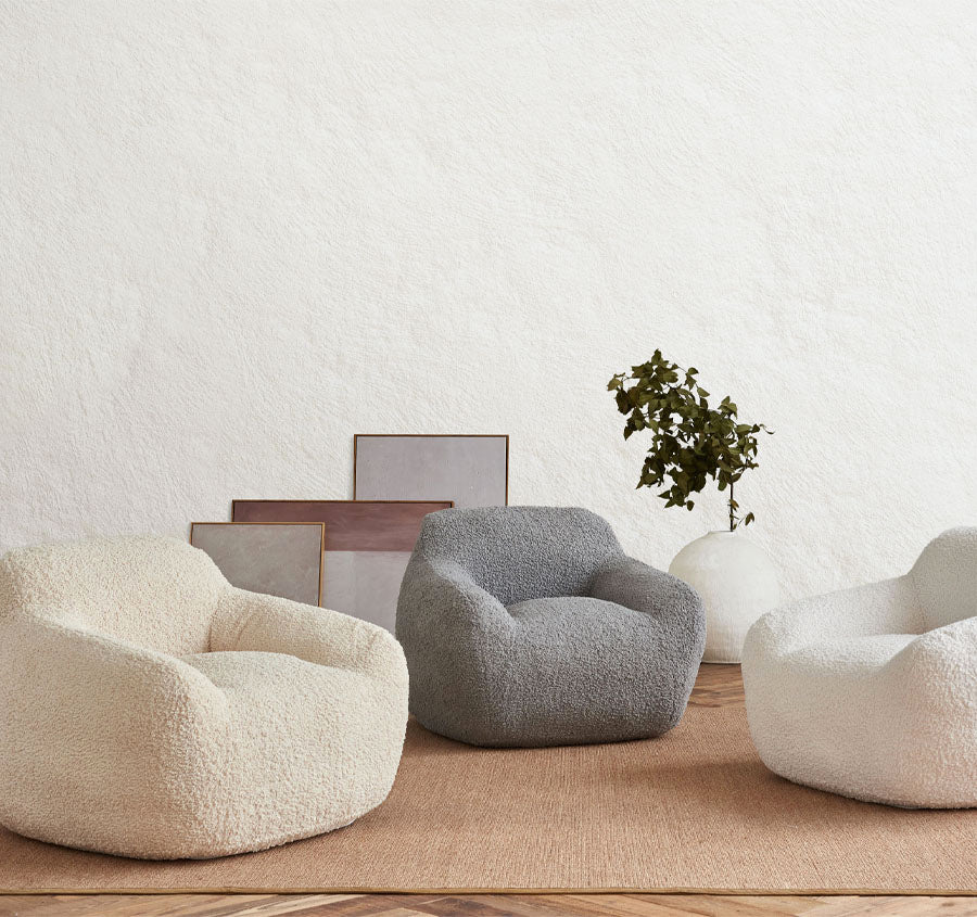 Boucle Cozy Chair Range White
