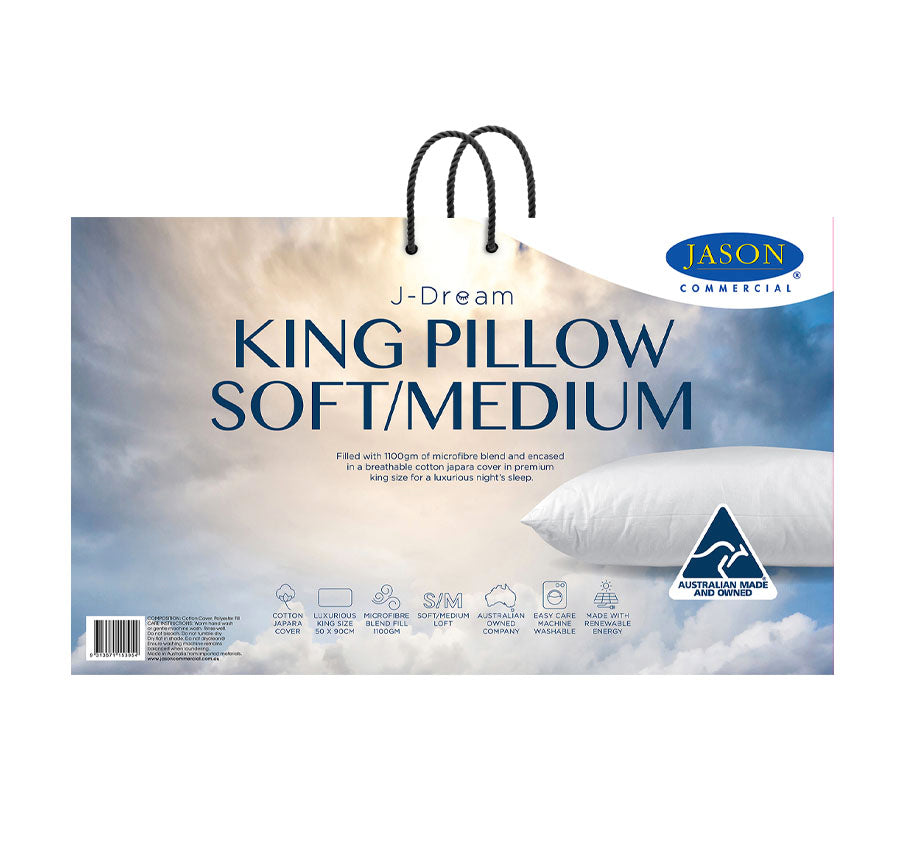 J-Dream Microblend 1100g King Soft Medium Pillow