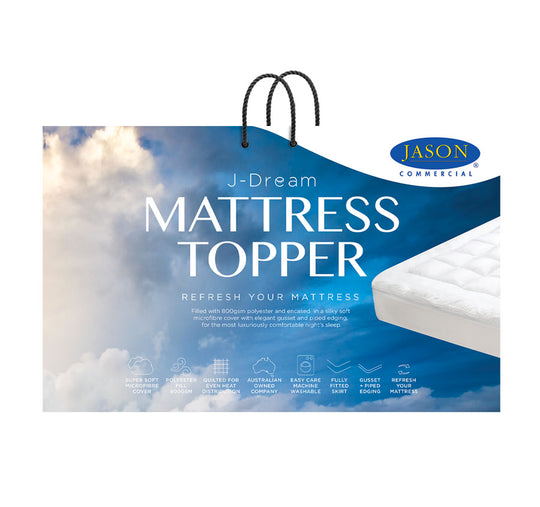 J-Dream Microfibre 800GSM Mega Fitted Mattress Topper Range