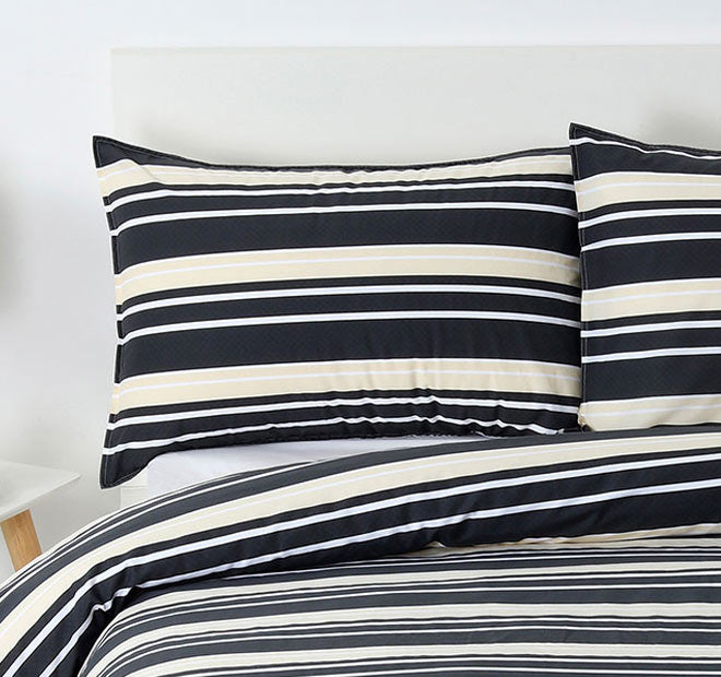 Brighton Quilt Cover Set Range Charcoal