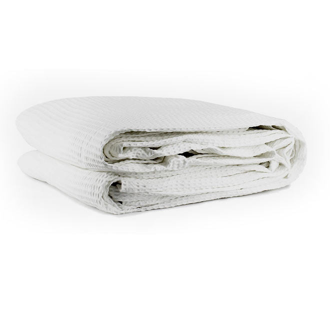 Cotton Waffle Blanket Range White