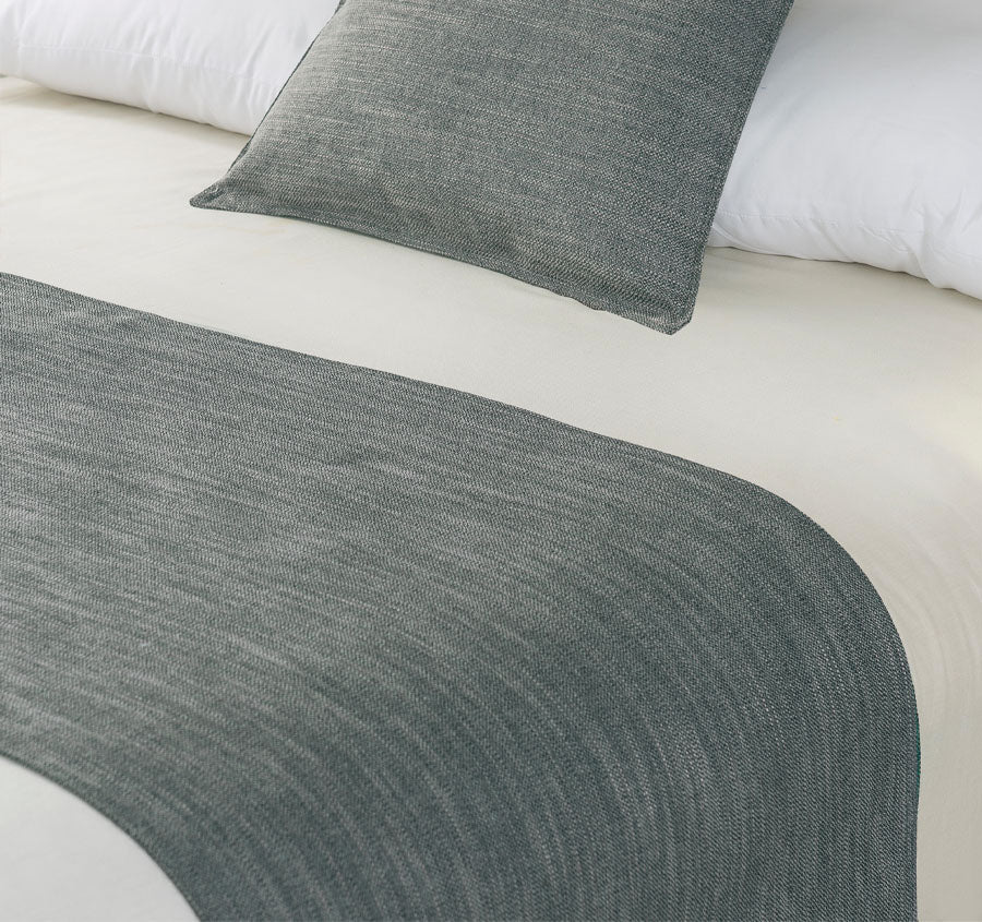 Linen Look Bed Runner Range Pewter