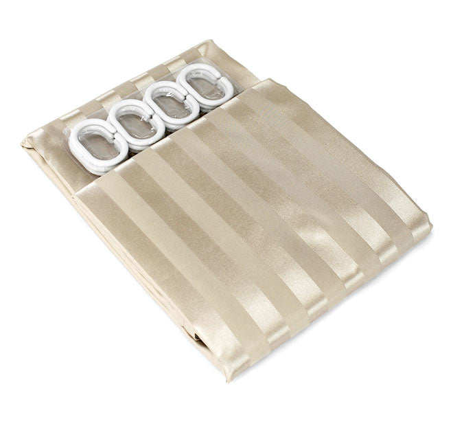 Satin Stripe 180x180cm Shower Curtain Natural