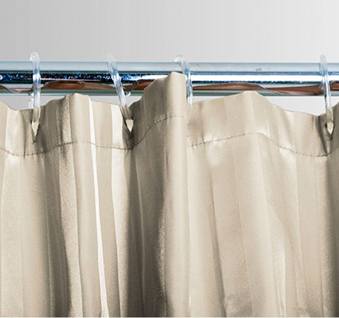 Satin Stripe 180x180cm Shower Curtain Natural