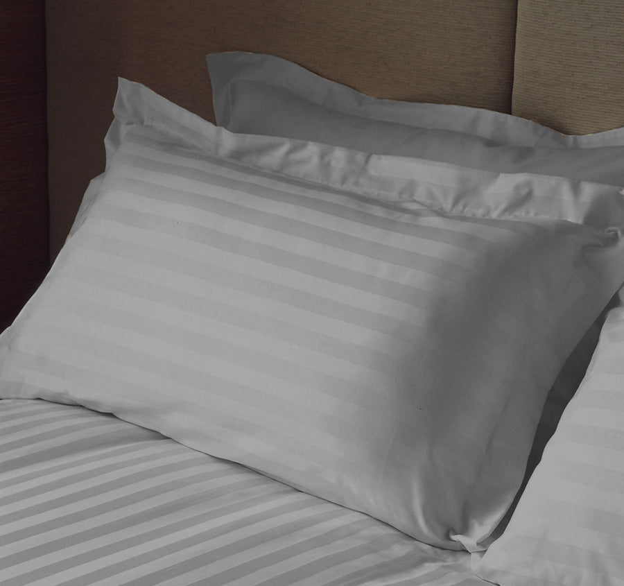 Satin Stripe Quilt Cover Set Range Silver