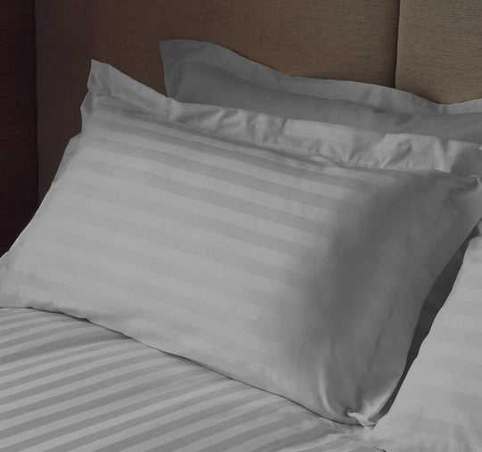 Satin Stripe Quilt Cover Set Range Silver