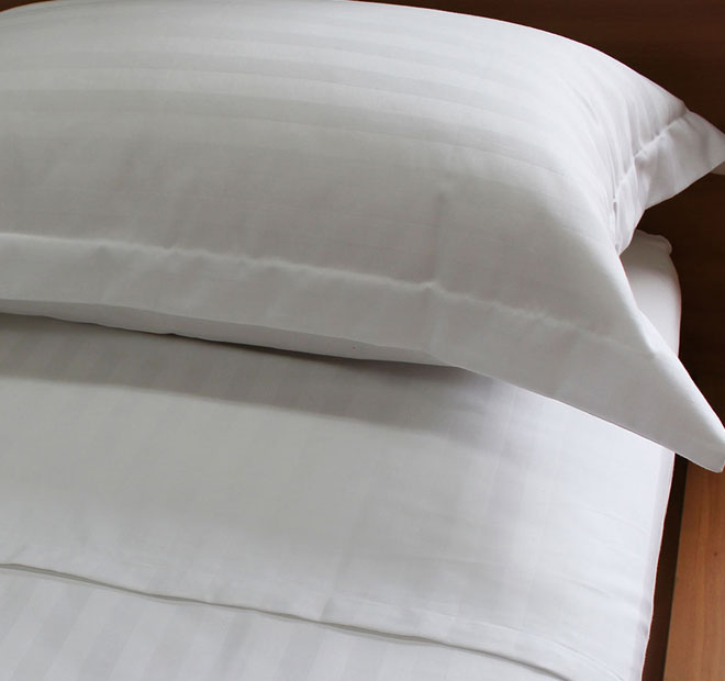 Satin Stripe Tailored Standard Pillowcase White