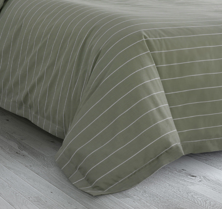 Studio Stripe Quilt Cover Set Range Sage