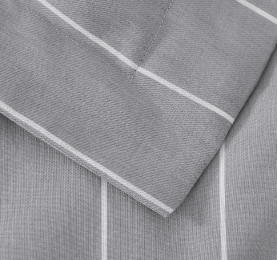 Studio Stripe Quilt Cover Set Range Silver