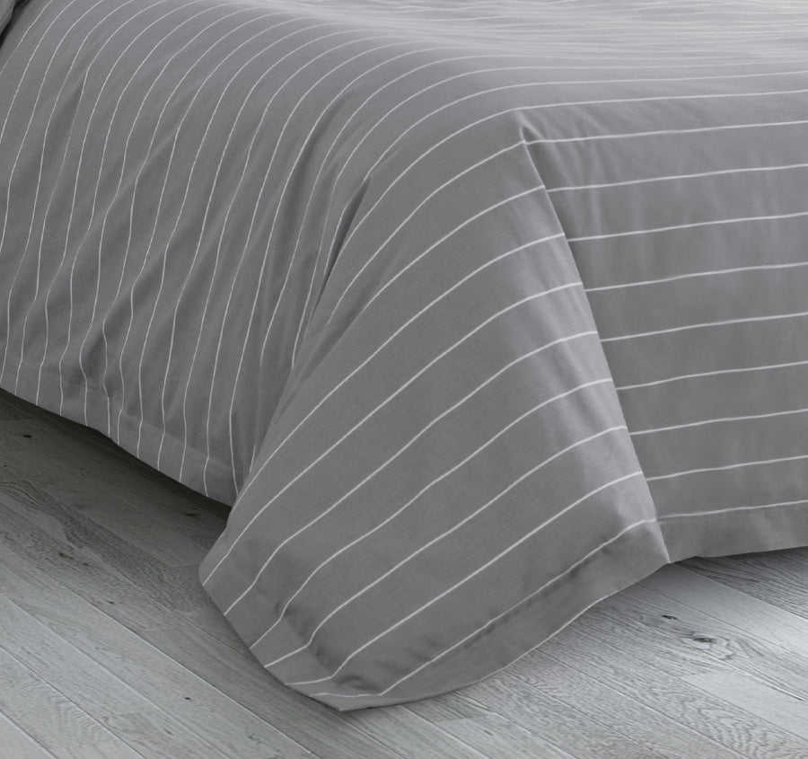 Studio Stripe Quilt Cover Set Range Silver