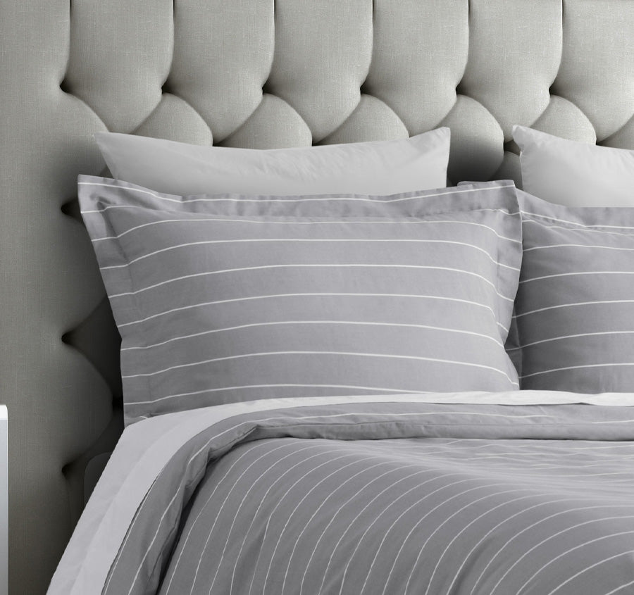 Studio Stripe Quilt Cover Set Range Silver
