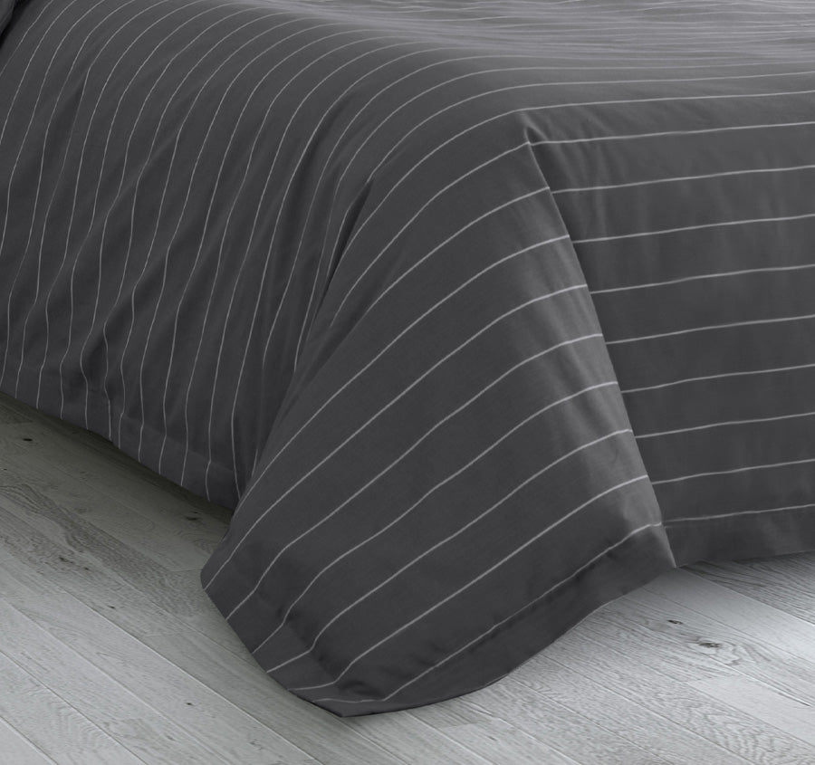 Studio Stripe Quilt Cover Set Range Slate