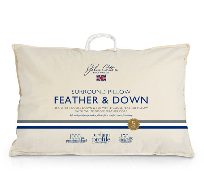 White Goose 85 Down and 15 Feather Surround Medium Standard Pillow