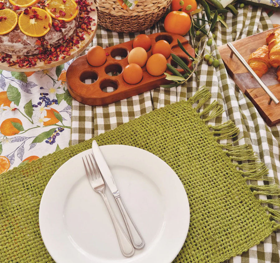 Rowan 33x48cm 4 Piece Placemat Set Bayleaf
