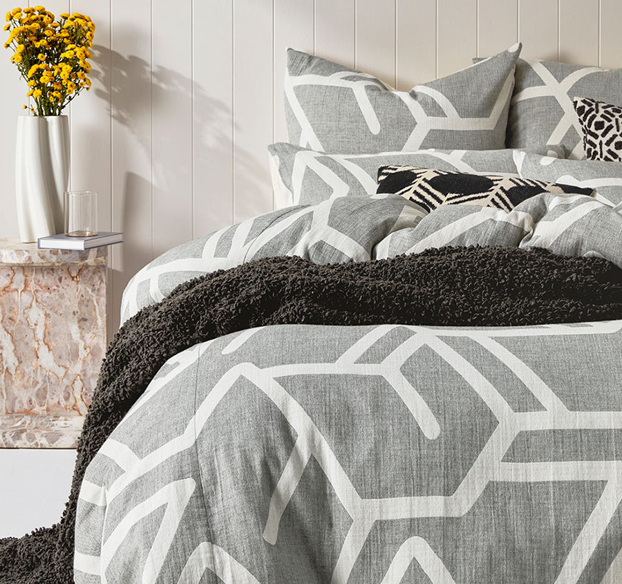 Bala Quilt Cover Set Range Grey