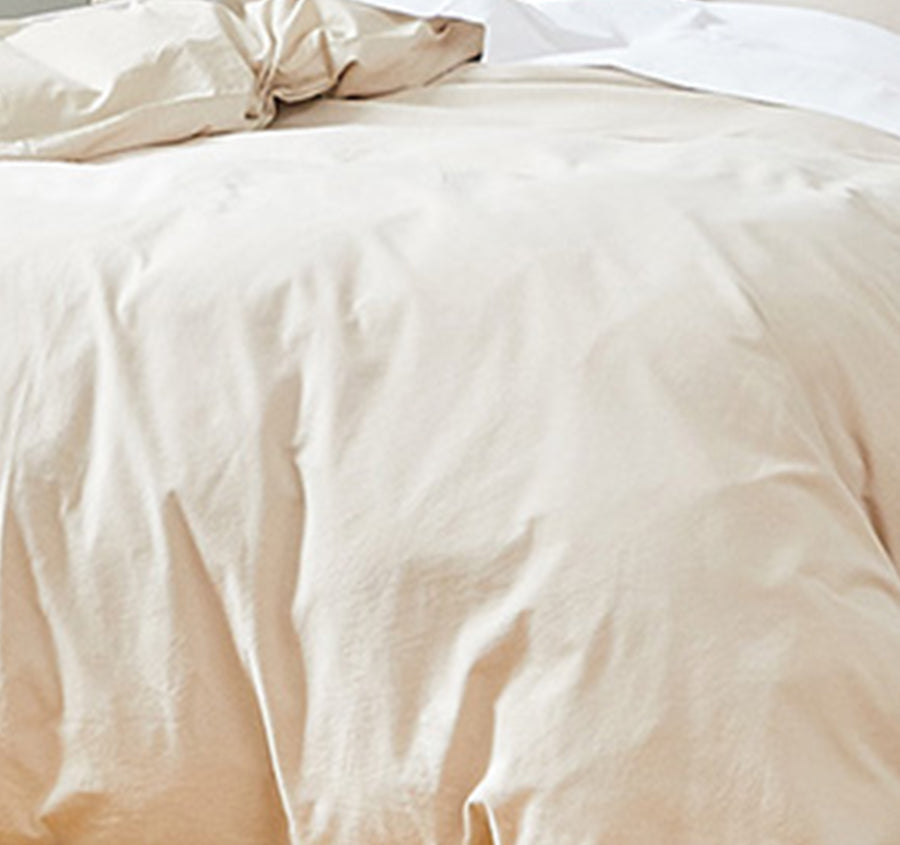 Blanket Stitch Quilt Cover Set Range Oatmeal