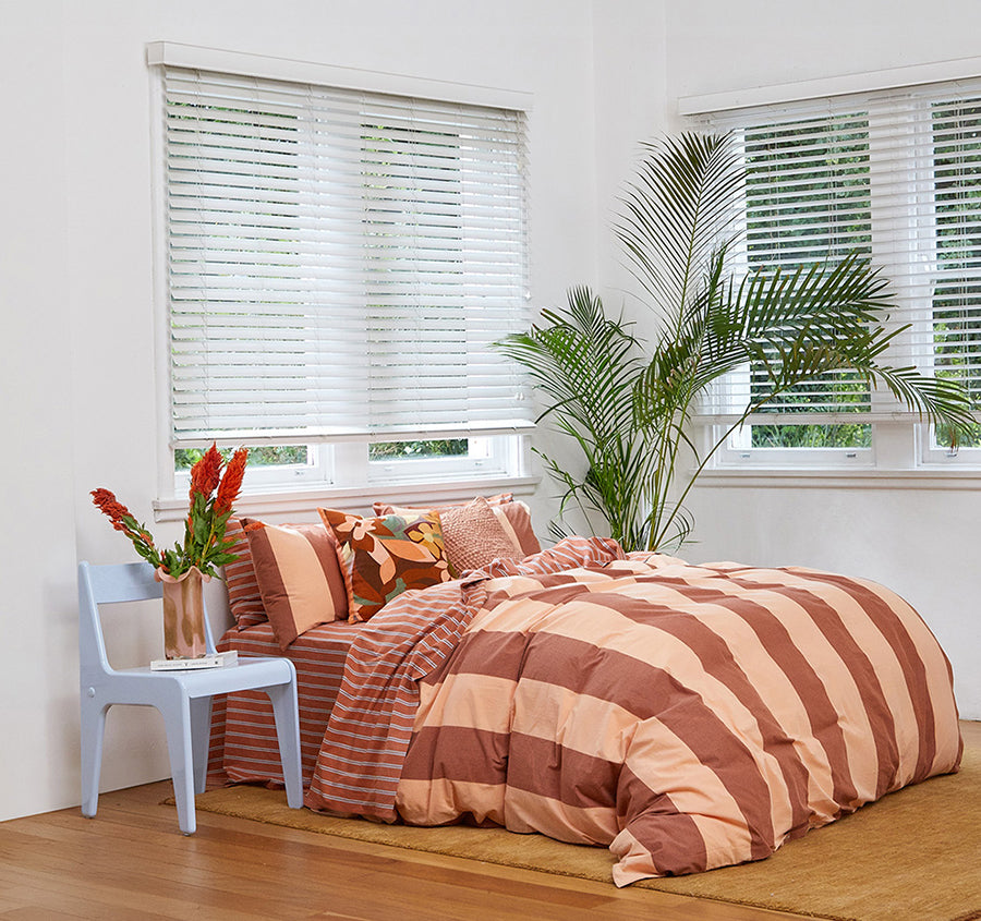 Breeze Quilt Cover Set Range Rust