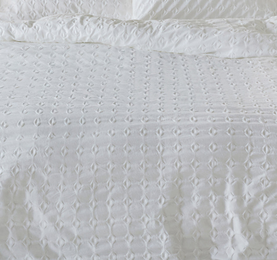 Jumbo Waffle Quilt Cover Set Range White