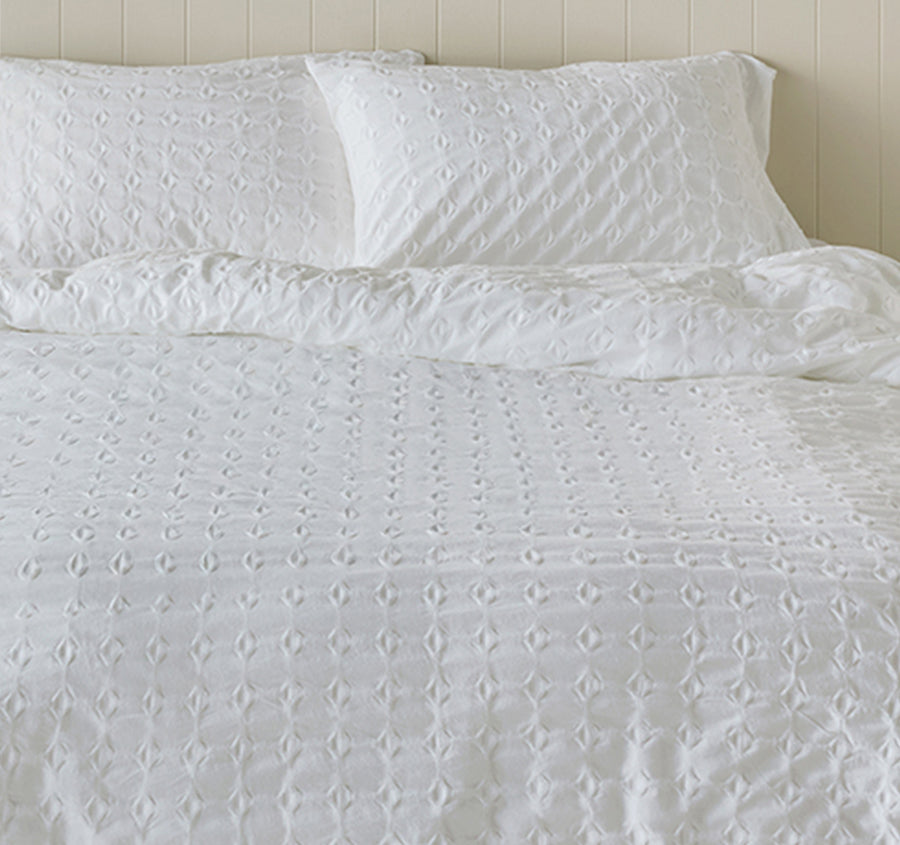 Jumbo Waffle Quilt Cover Set Range White
