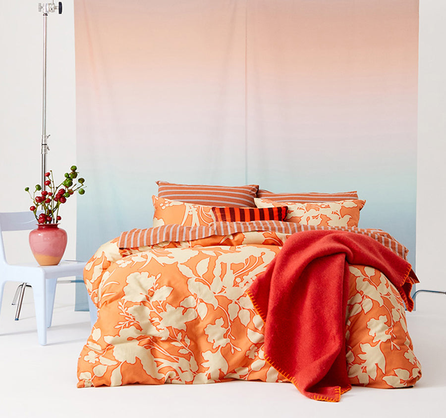 Lila Quilt Cover Set Range Rust