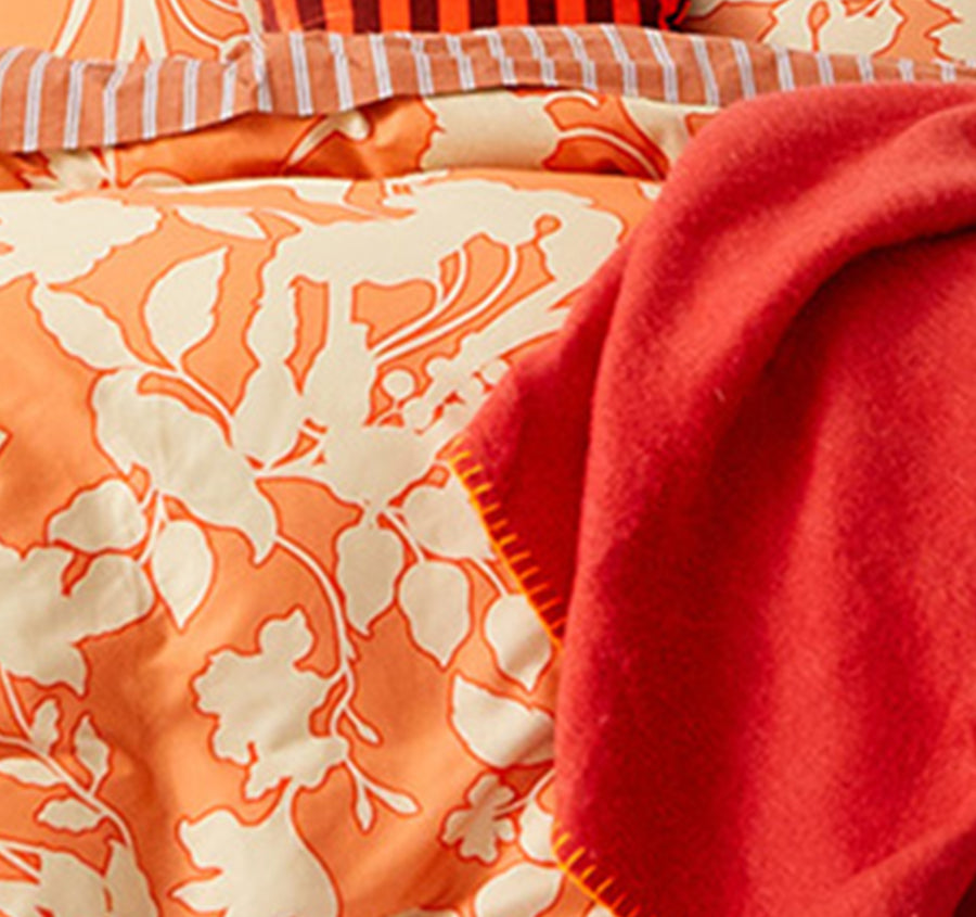 Lila Quilt Cover Set Range Rust