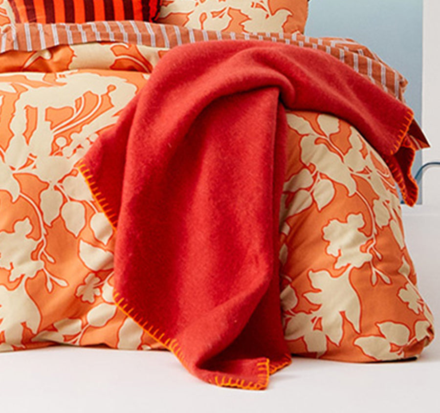 Lila Quilt Cover Set Range Rust