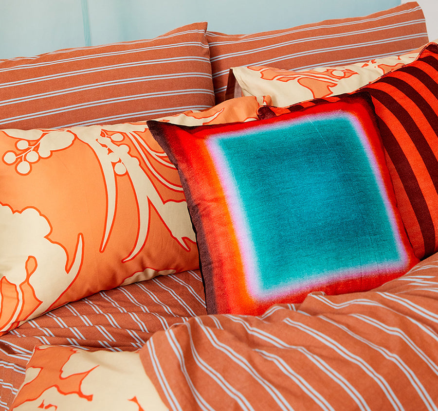 Lila Quilt Cover Set Range Rust