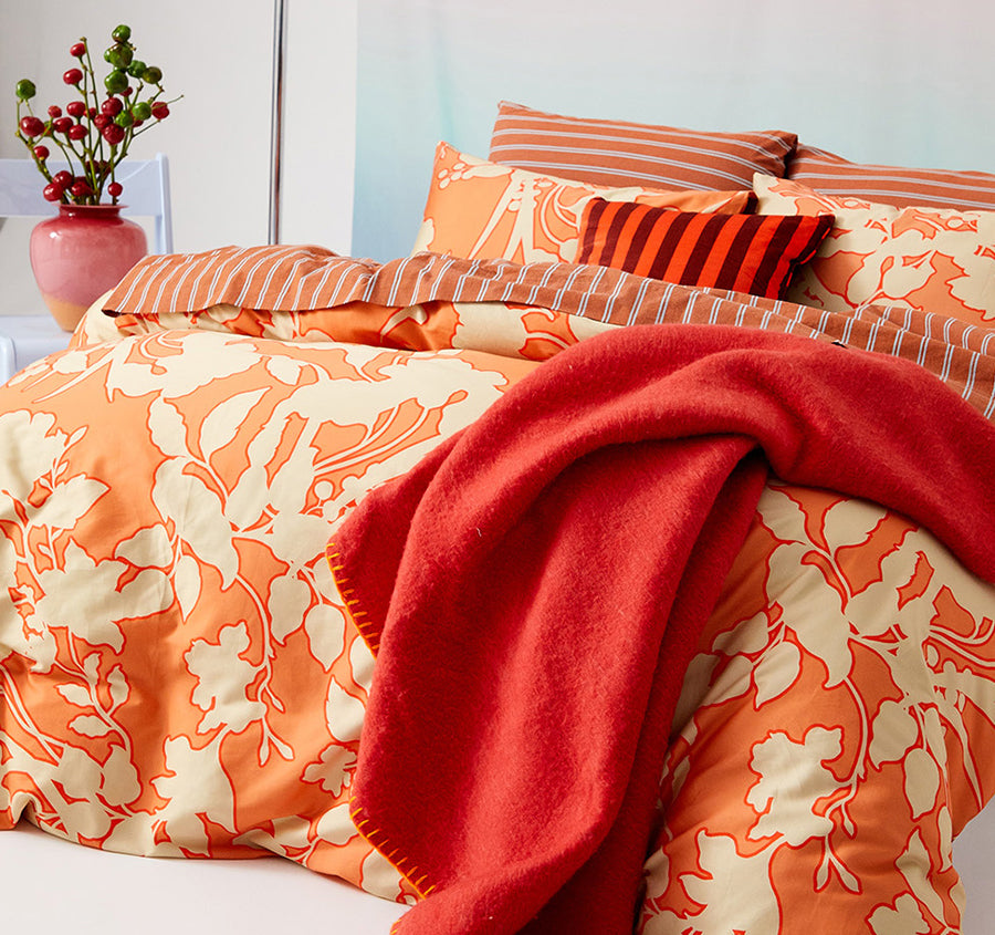 Lila Quilt Cover Set Range Rust