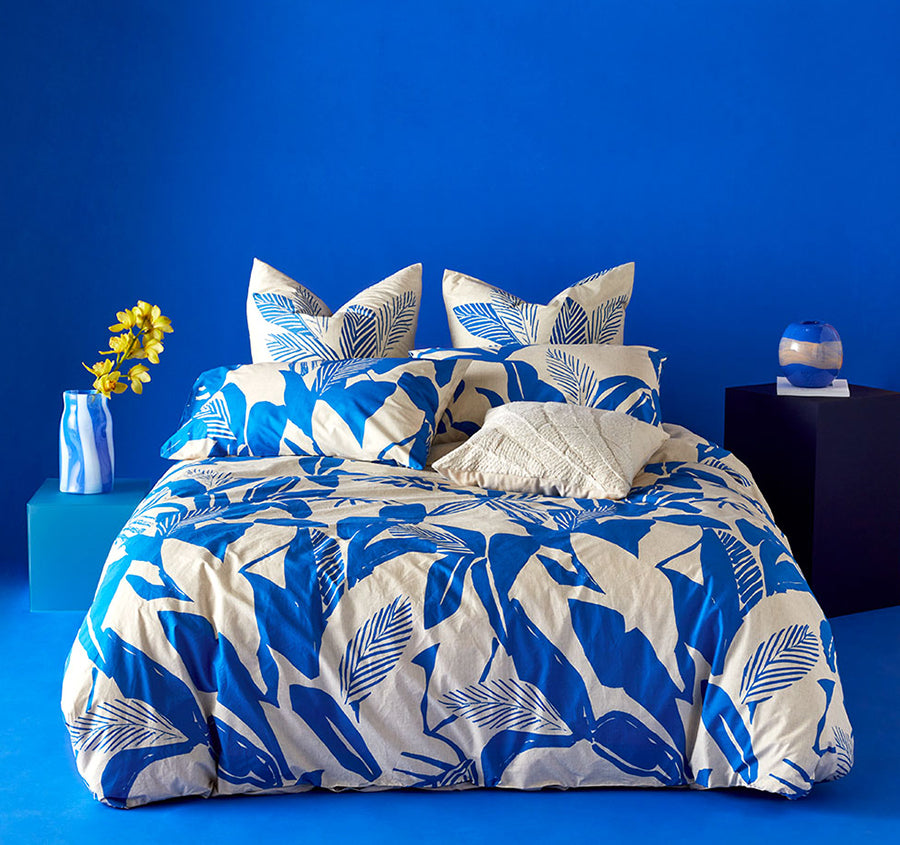 Mahana Quilt Cover Set Range Cobalt