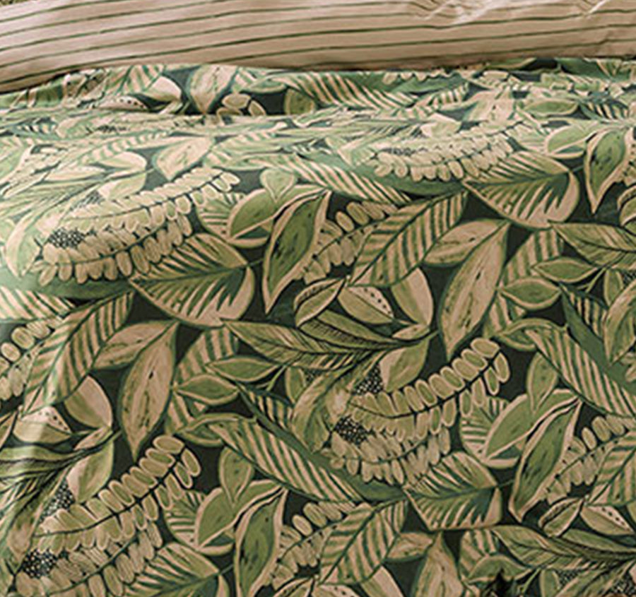 Salvador Quilt Cover Set Range Moss