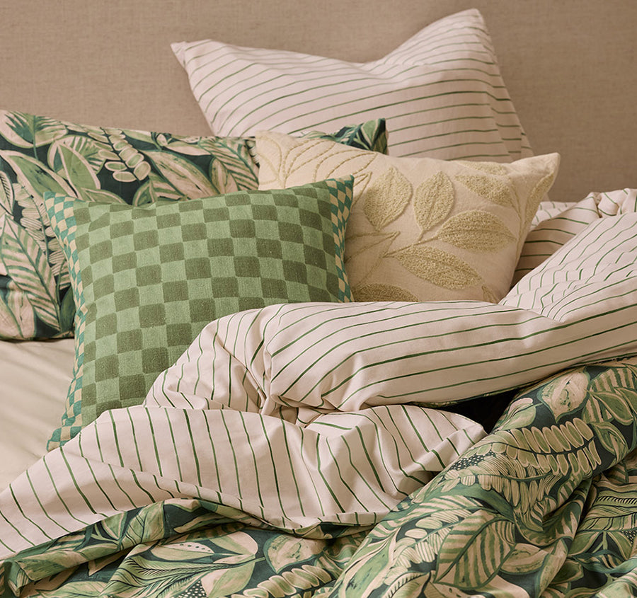 Salvador Quilt Cover Set Range Moss