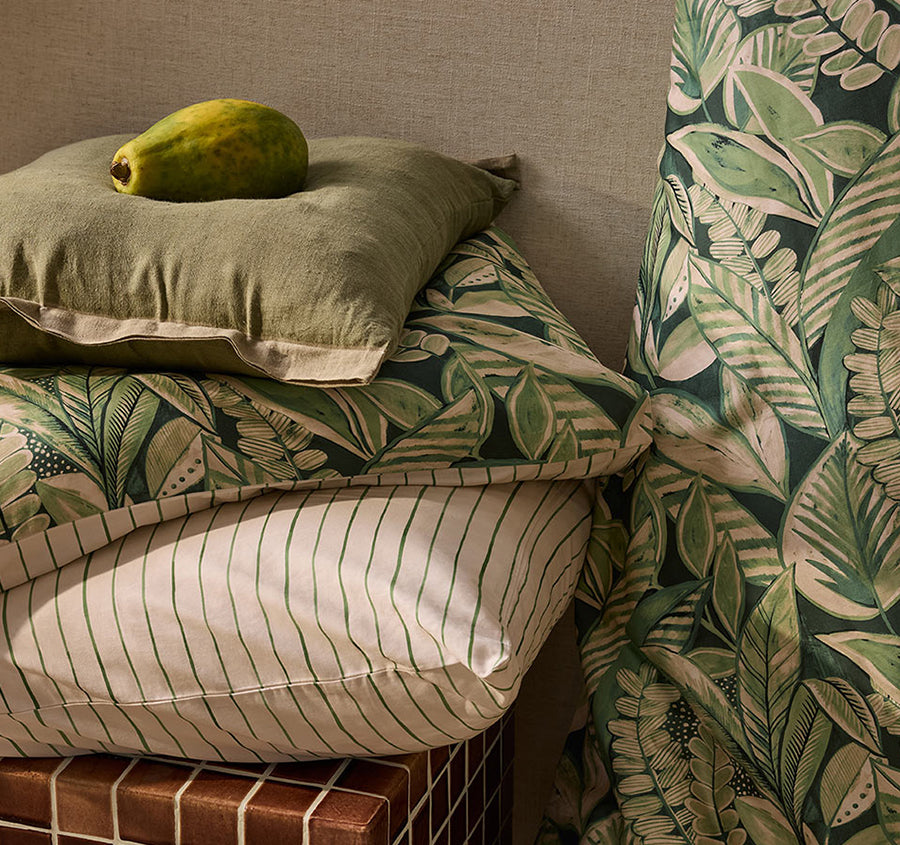 Salvador Quilt Cover Set Range Moss